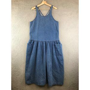Vintage 90’s Sun Belt denim chambray midi dress size M